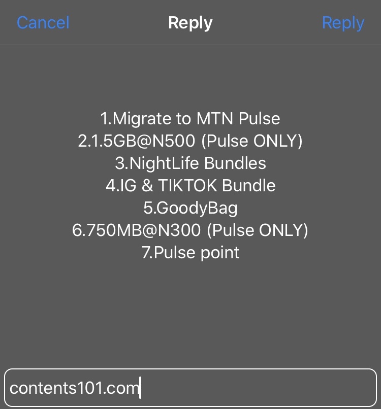 Subscription code for MTN night plan