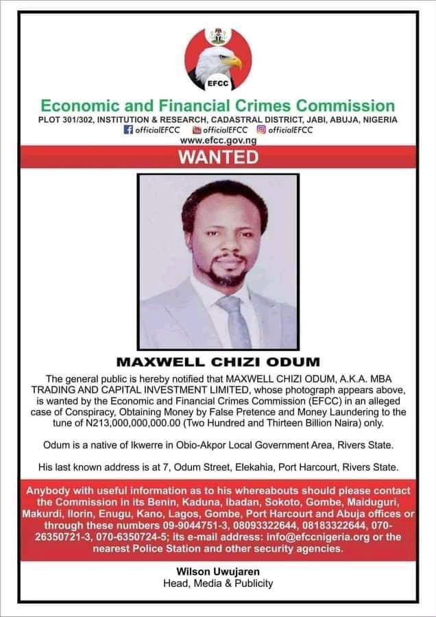 MBA Forex Maxwell Odum declared wanted