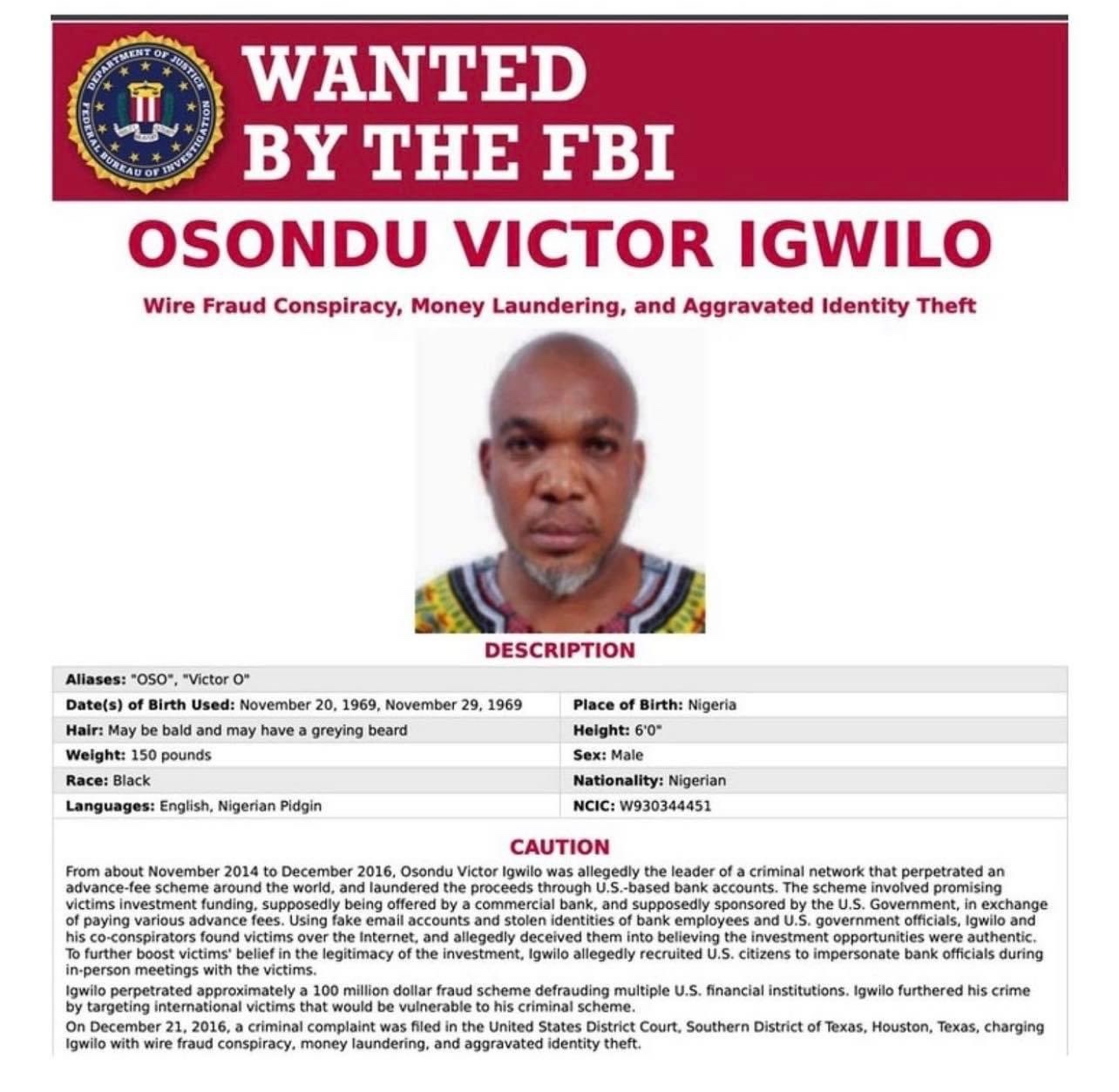 Osondu Victor Igwilo Crime and Arrest
